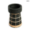 Terrakotta gyertyatartó – rattan ráccsal, fekete, L | SERENE