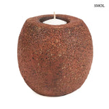 Terracotta candle holder – volcanic texture, hand-formed | CAVESTONE