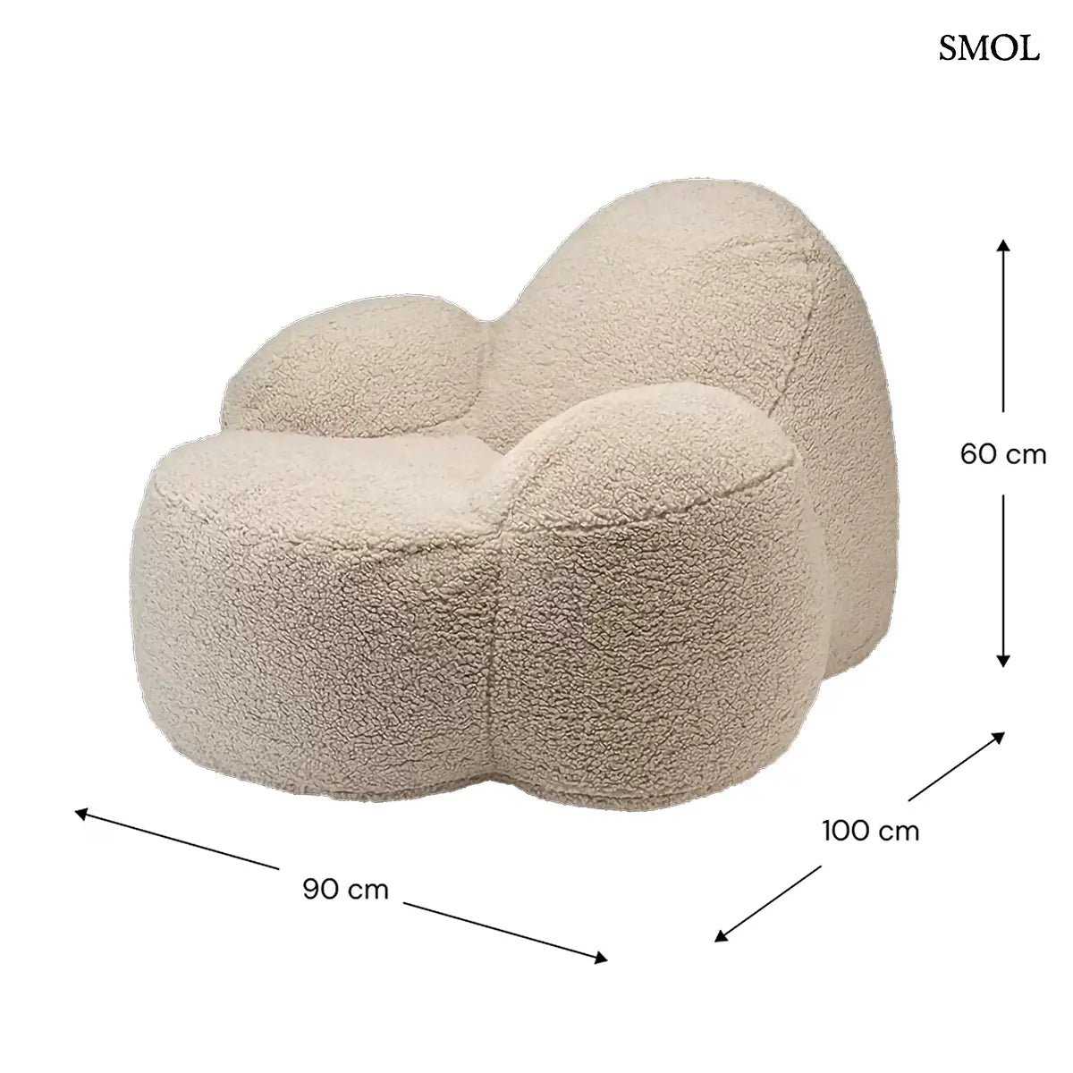 MOMO BISCUIT tini fotel kekszbarna teddy szövettel, méretekkel
