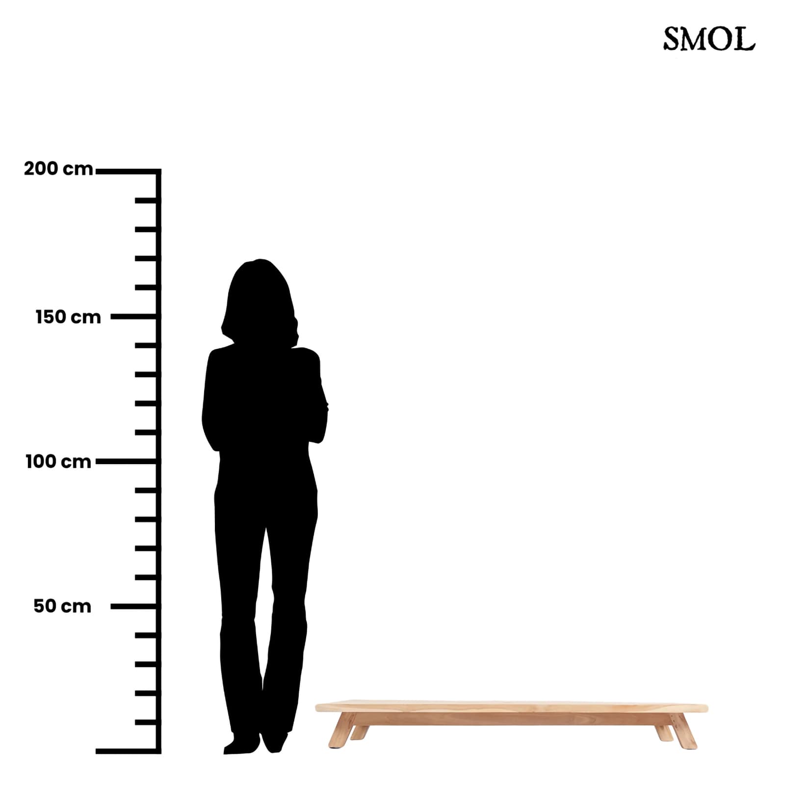 UMALAS, bel-/ kültéri, fa dohányzóasztal, 140 cm - smol.hu - méretarányosan