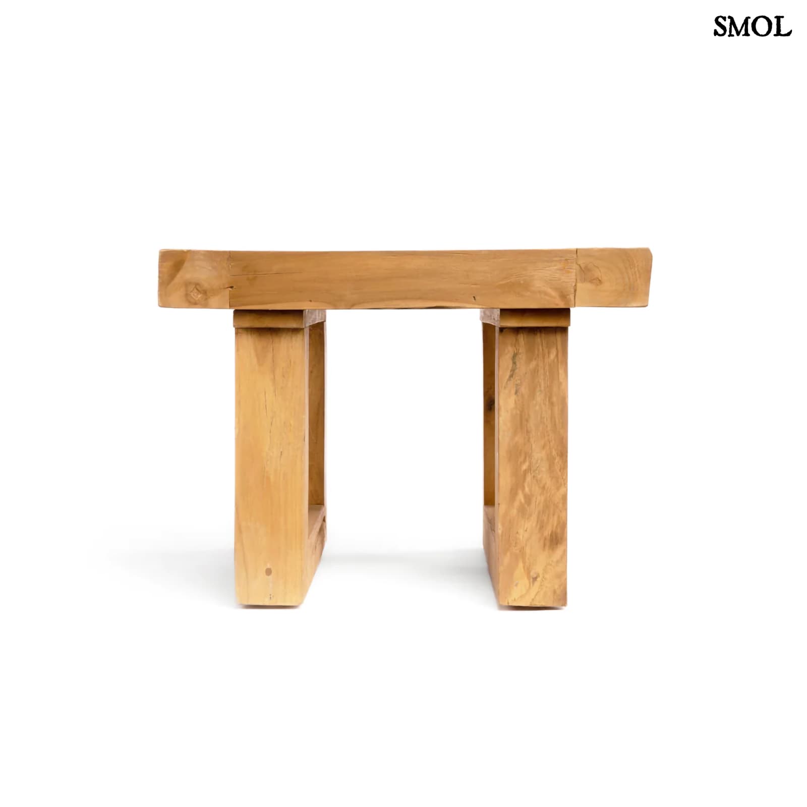 Újrahasznosított Teakfa Kisasztal – Natúr, 50 cm | RECLAIMED TEAK - smol.hu - szemből