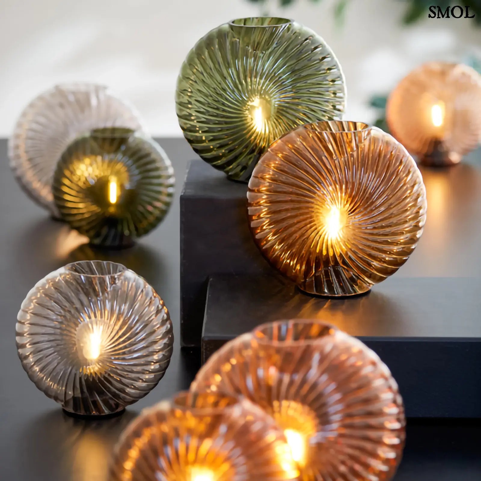 Üveg asztali lámpa - hordozható | FOLFE | SMOL - színes lámpákkal