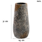 Váza Spooky, L méret, 31 cm, terrakotta, antik szürke, rusztikus felület méretekkel