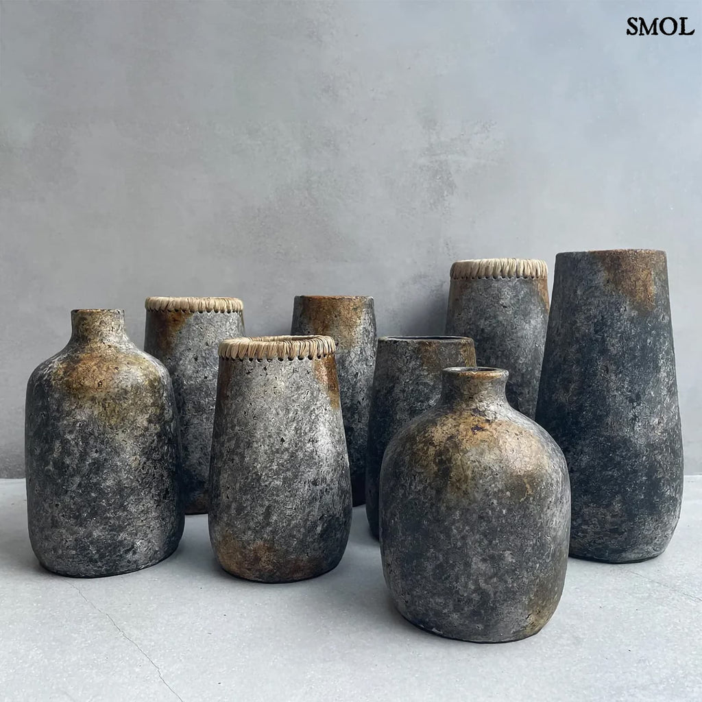 Váza - antik szürke, terrakotta, 19 cm | CLASSY - smol.hu - több forma és méret