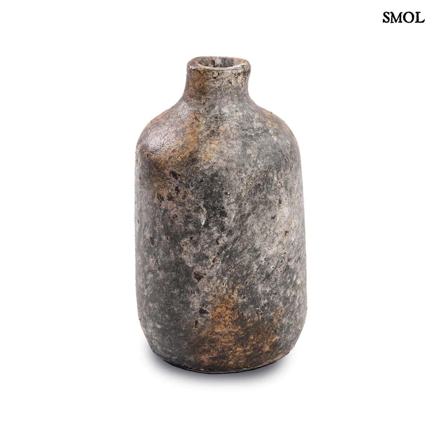 CLASSY, antik szürke, terrakotta váza, 24 cm - smol.hu - fehér háttérrel
