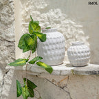 Váza - betonszürke, terrakotta, 22 cm | TRULA - smol.hu - két méretben, teraszon