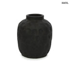 TRENDY, fekete, terrakotta váza, 18 cm - smol.hu - fehér háttérrel