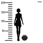 Váza - fekete, terrakotta, raffiával, 29 cm | STAYA - smol.hu - méretarányosan