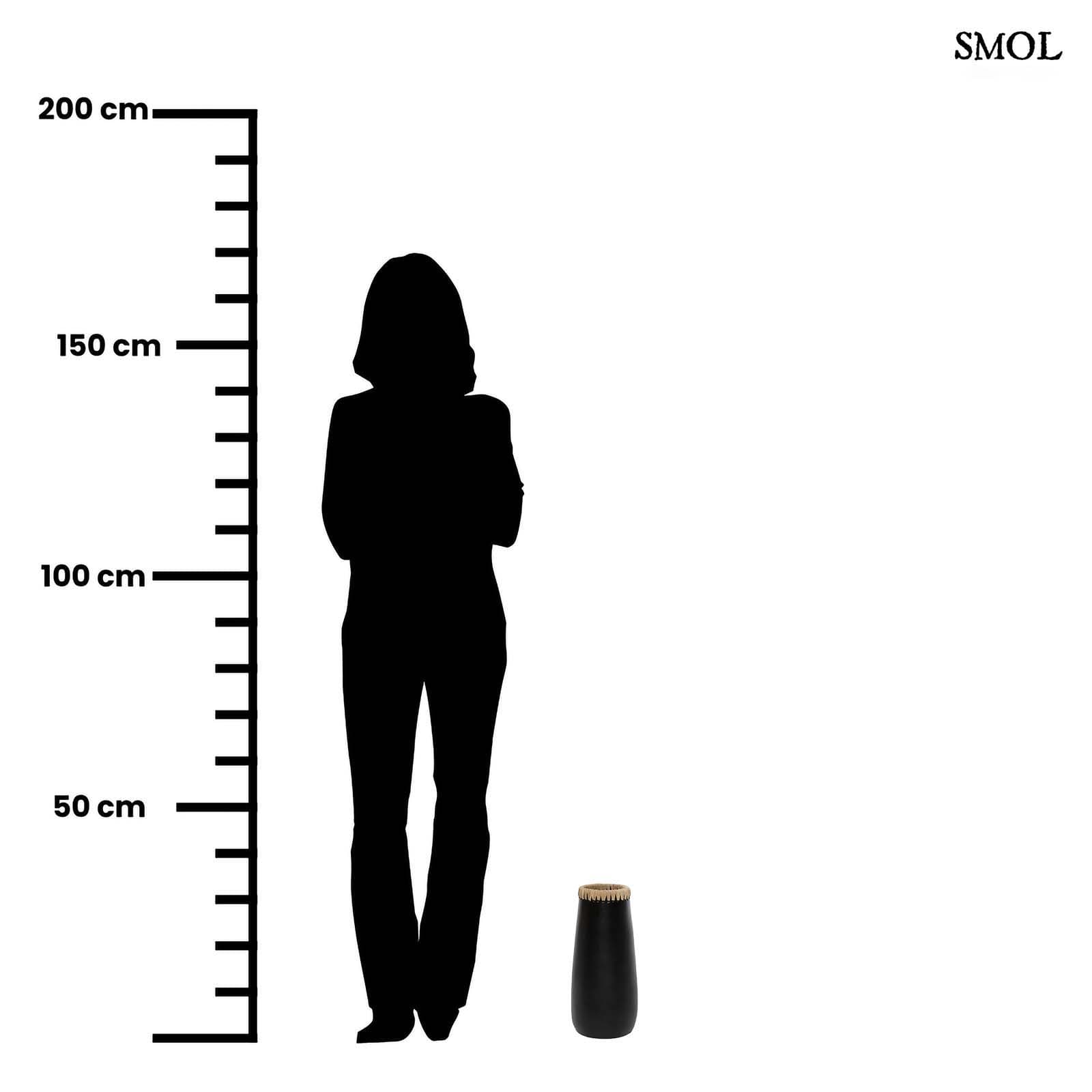 SNIKA, váza raffiával, 31 cm - smol.hu - méretarányosan