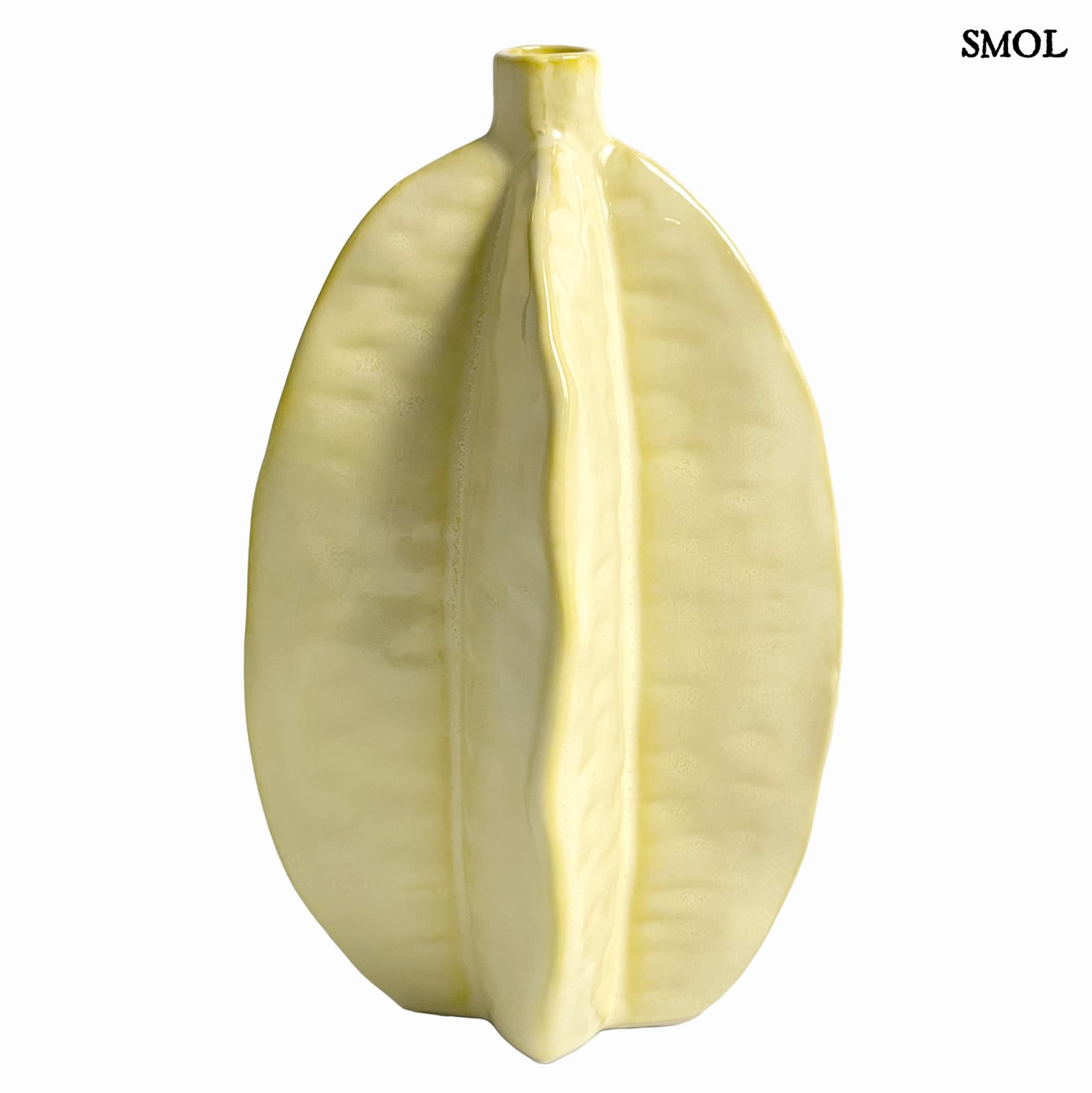 Váza - kerámia, halványsárga, 20 cm | TOMOS - smol.hu - fehér háttérrel