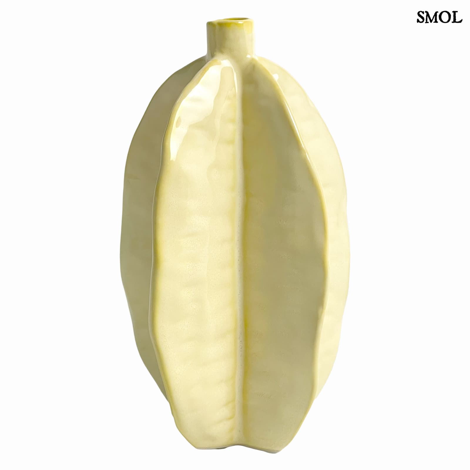 Váza - kerámia, halványsárga, 20 cm | TOMOS - smol.hu - oldalról
