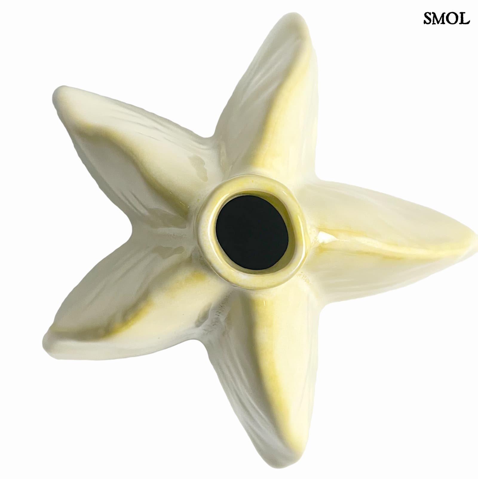 Váza - kerámia, halványsárga, 20 cm | TOMOS - smol.hu - felülről