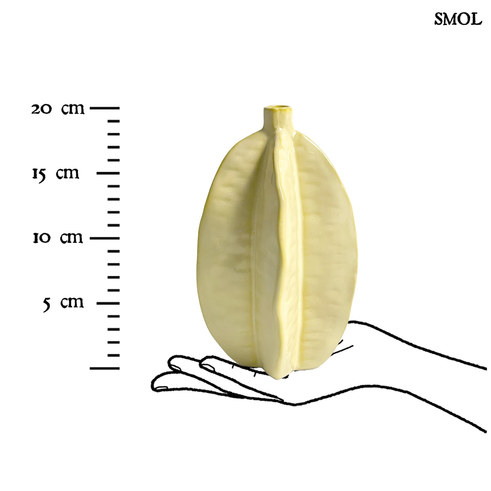 Váza - kerámia, halványsárga, 20 cm | TOMOS - smol.hu - méretarányosan