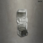 Váza – Kézzel készült, újrahasznosított, sötétszürke üveg váza kocka formával, szürke háttérrel