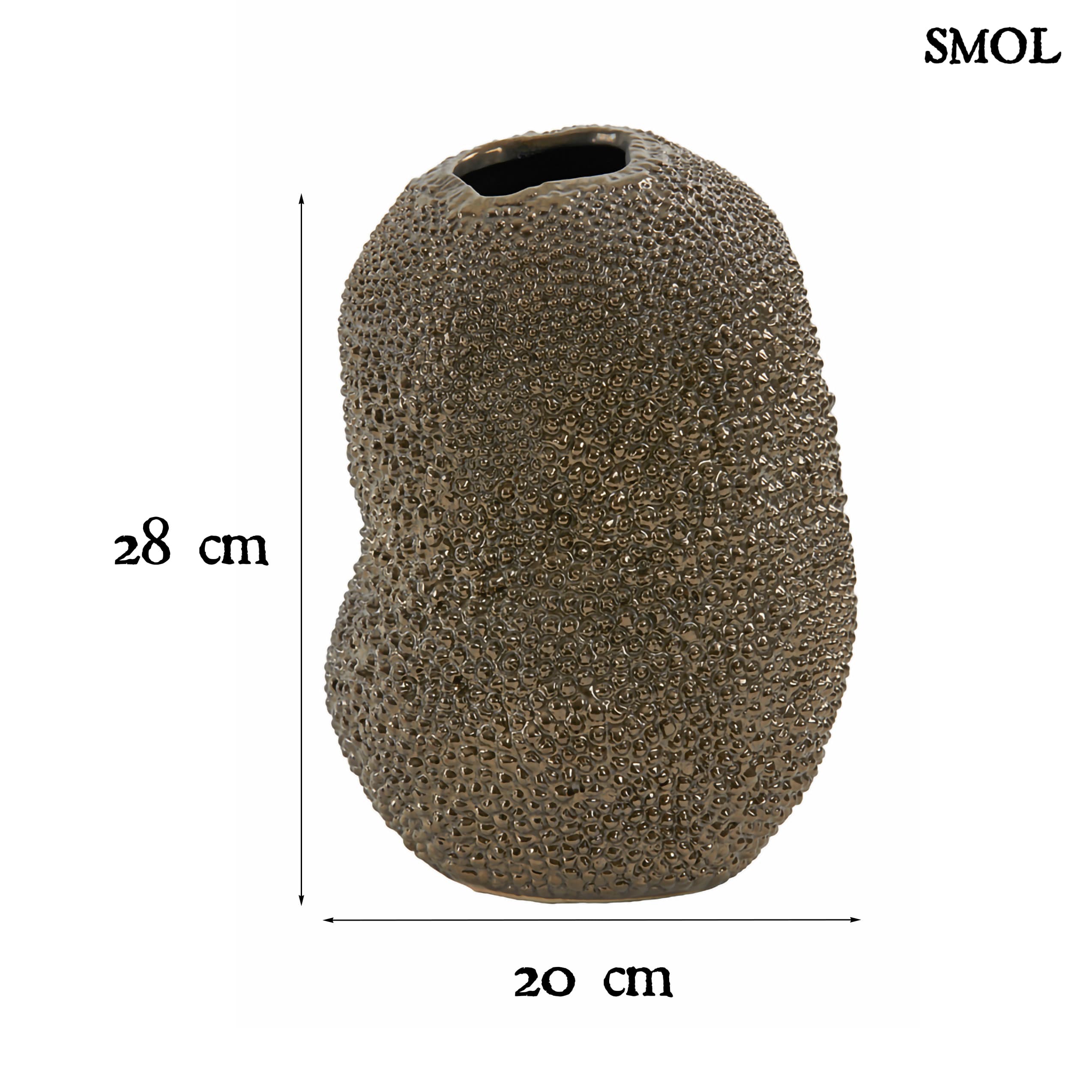 Váza - organikus forma, kerámia, 28 cm | KACPER - smol.hu - méretekkel