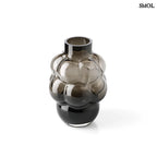 Nagy méretű (L), sötétszürke váza buborékos, szőlőfürt designnal, átmenetes színnel,  felülről