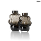 Nagy méretű (L), sötétszürke váza buborékos, szőlőfürt designnal, átmenetes színnel, két méretben