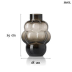 Nagy méretű (L), sötétszürke váza buborékos, szőlőfürt designnal, átmenetes színnel, méretekkel