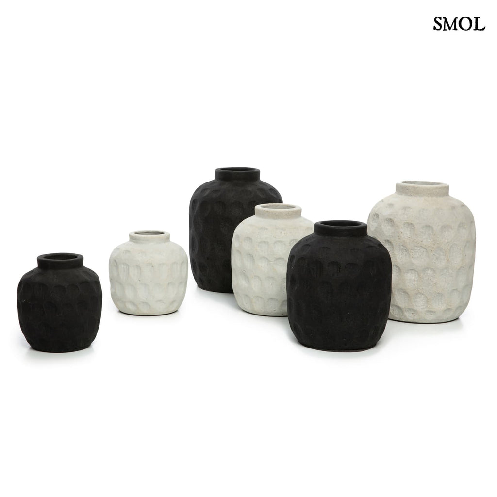 TRENDY, szürke, terrakotta váza, 18 cm - smol.hu - több méretben és színben