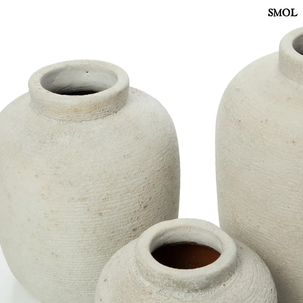 Váza - szürke, terrakotta, 22 cm | PEAKY - smol.hu - 3 méretben, felülről