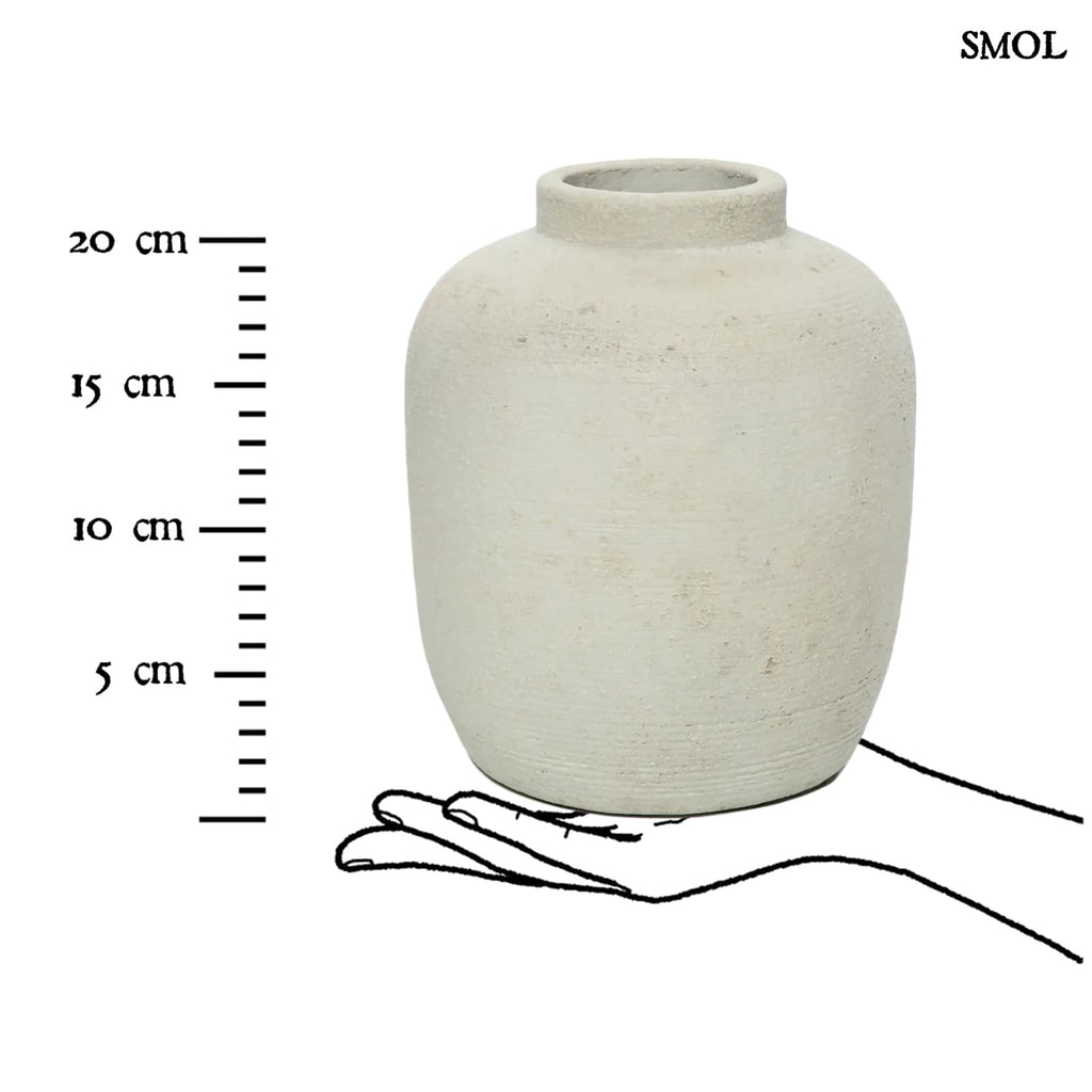 Váza - szürke, terrakotta, 22 cm | PEAKY - smol.hu - méretarányosan