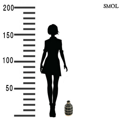 Váza - terrakotta, fekete, rattannal, 24 cm | WIDYA - smol.hu - méretarányosan