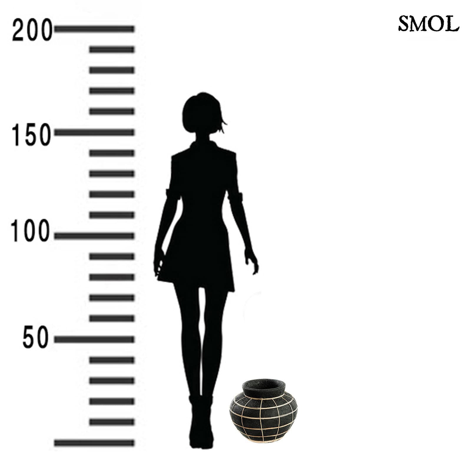 Váza - terrakotta, fekete, rattannal, 29 cm | BELLYM - smol.hu -  méretarányosan