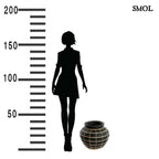 Váza - terrakotta, fekete, rattannal, 33 cm | LUCA - smol.hu - méretarányosan