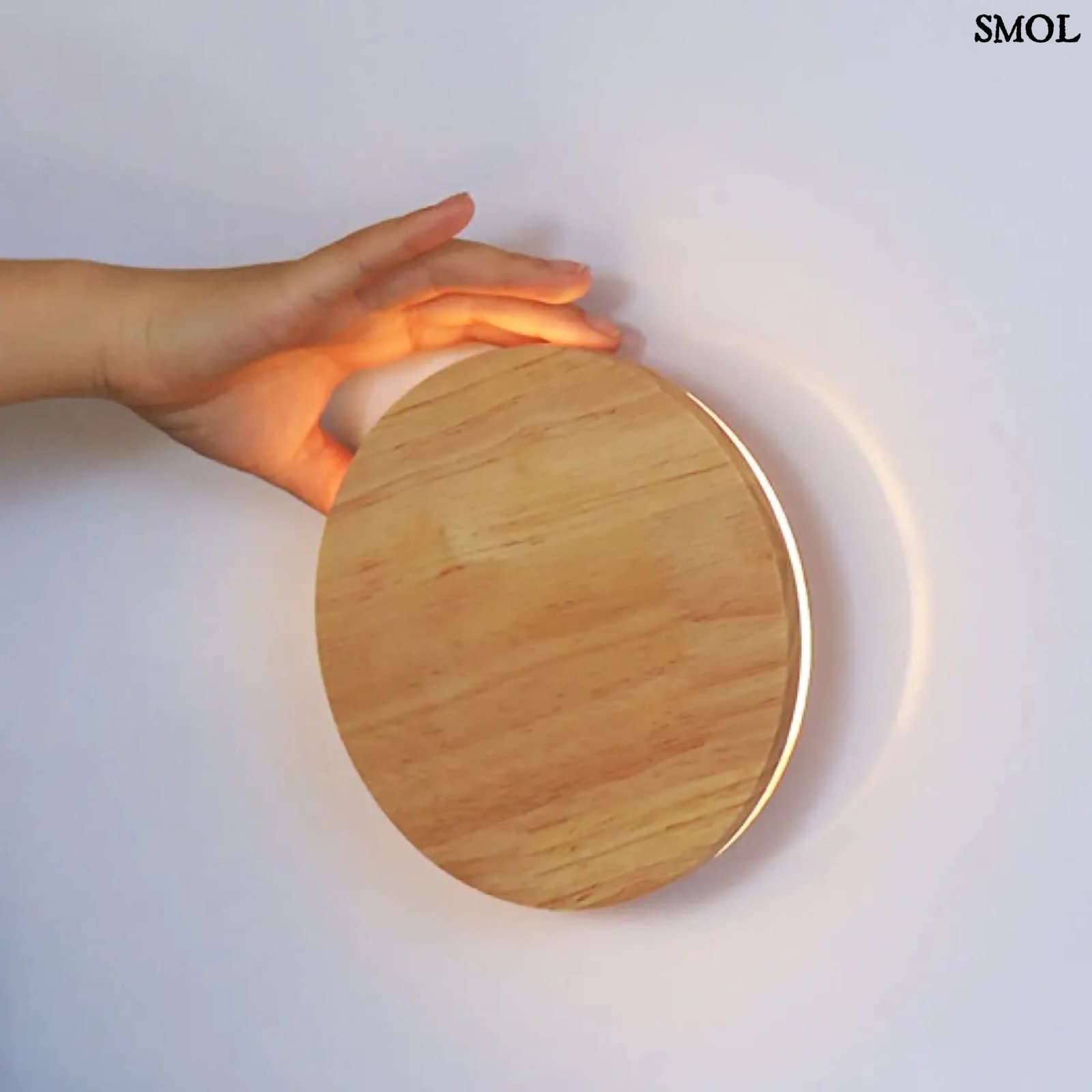 Vezeték Nélküli Fa Fali Lámpa, 16 cm | LOU LIGHT | SMOL - bekapcsoló kézzel