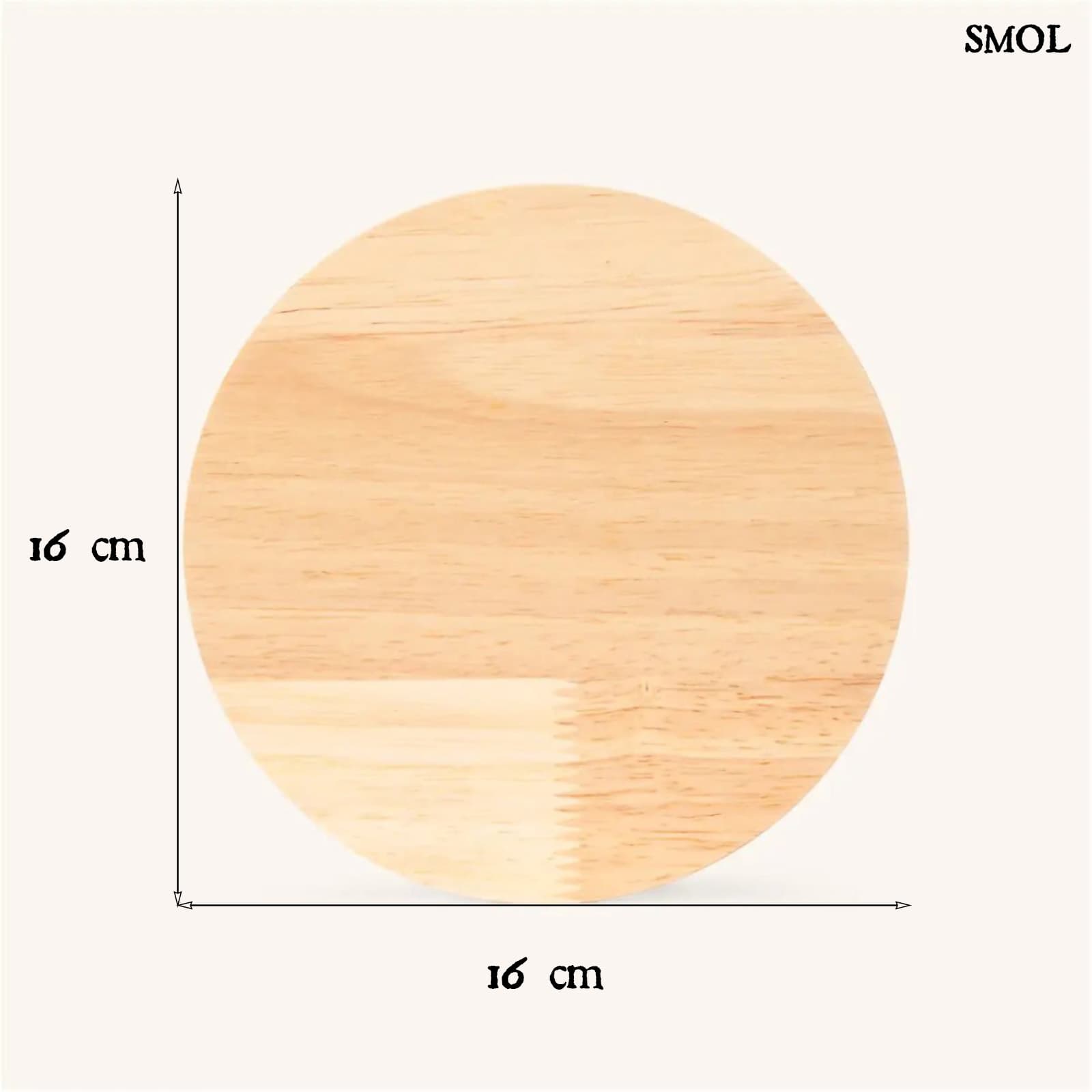 Vezeték Nélküli Fa Fali Lámpa, 16 cm | LOU LIGHT | SMOL - méretekkel