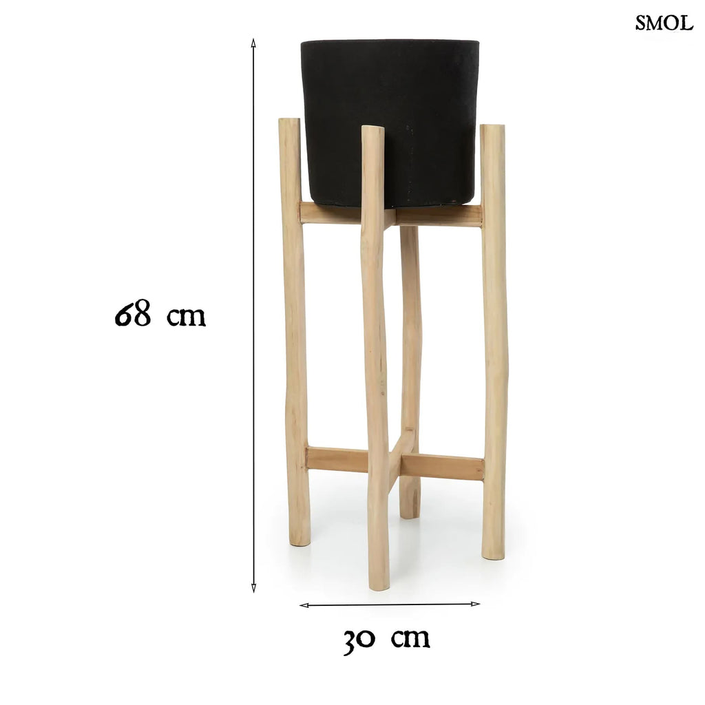 Virágtartó tartón - fekete, 68 cm | CHAR - smol.hu - méretekkel