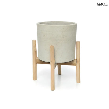 Virágtartó tartón - szürke, 36 cm | CHALK LOW - smol.hu - fehér háttérrel