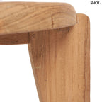 WABI SABI, nagyméretű, teakfa dohányzóasztal, ⌀80 cm - smol.hu - láb közelről