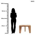 WABI SABI, nagyméretű, teakfa dohányzóasztal, ⌀80 cm - smol.hu - méretarányosan