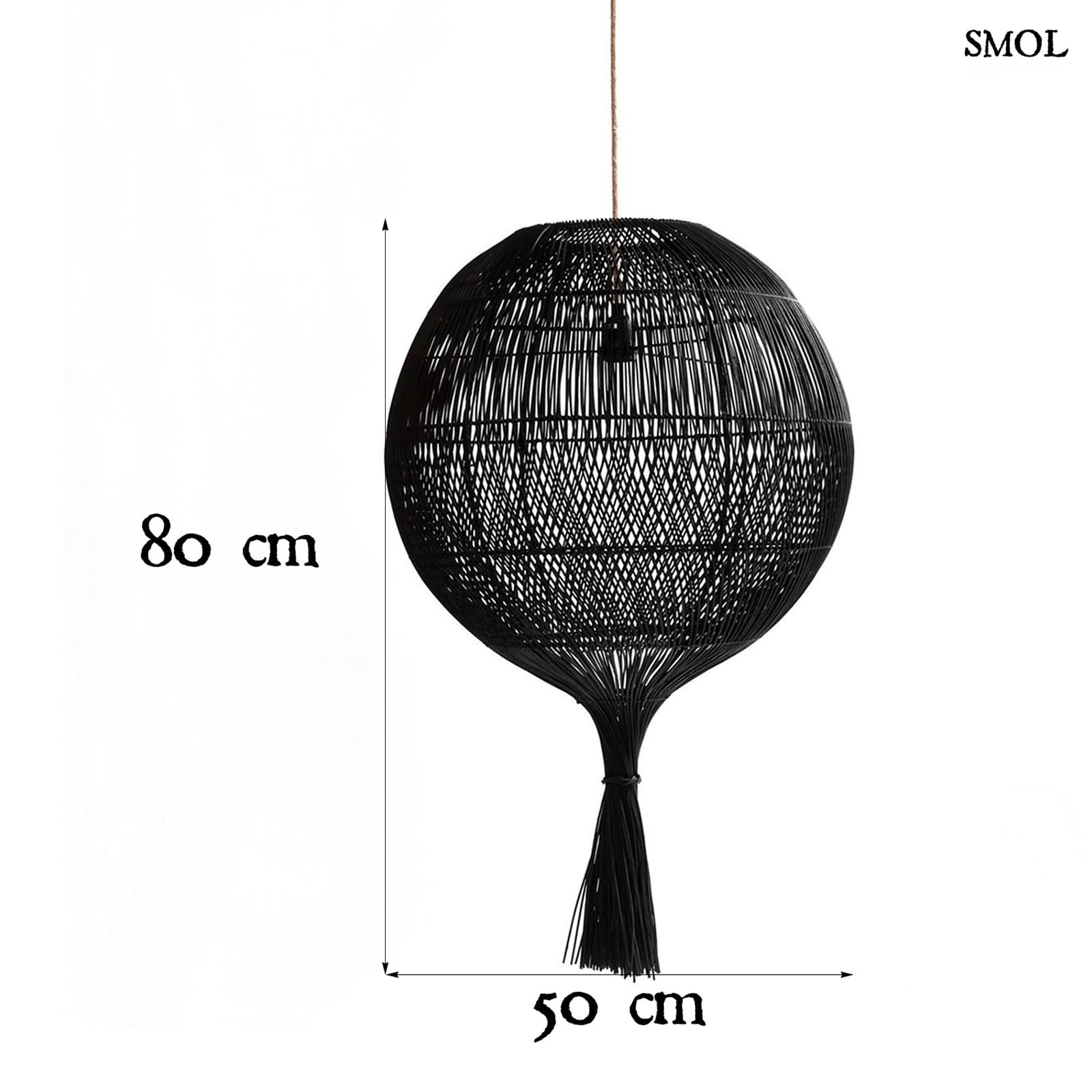 WONTON, rattan függőlámpaernyő, ⌀ 50cm - smol.hu