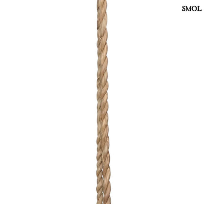 WOODEN BEADS, natúr, fagyöngyös függődísz, 60 cm - smol.hu - raffia akasztó közelről