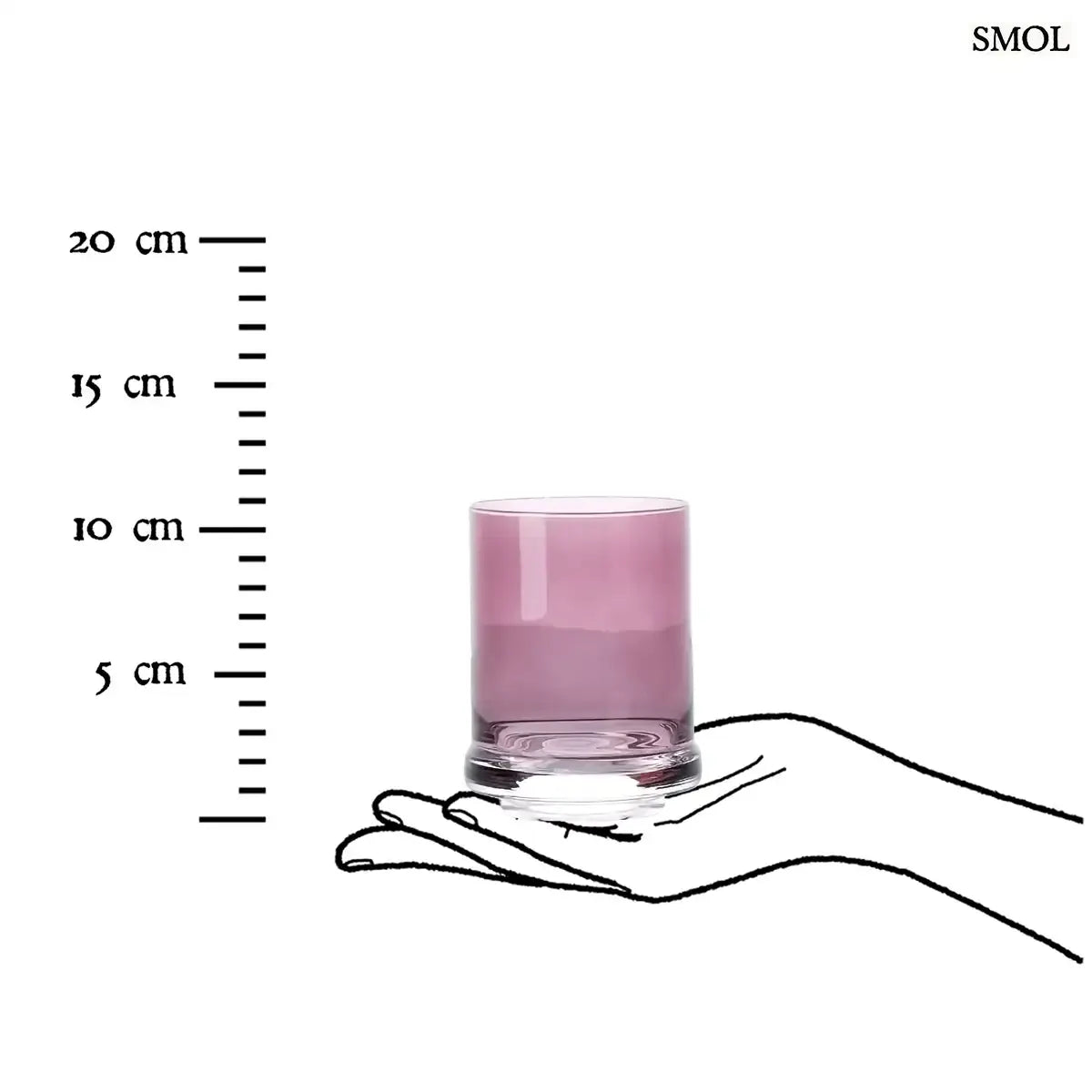 DOF lila vastag talpú whiskys pohár szett 6 db, méretarányosan