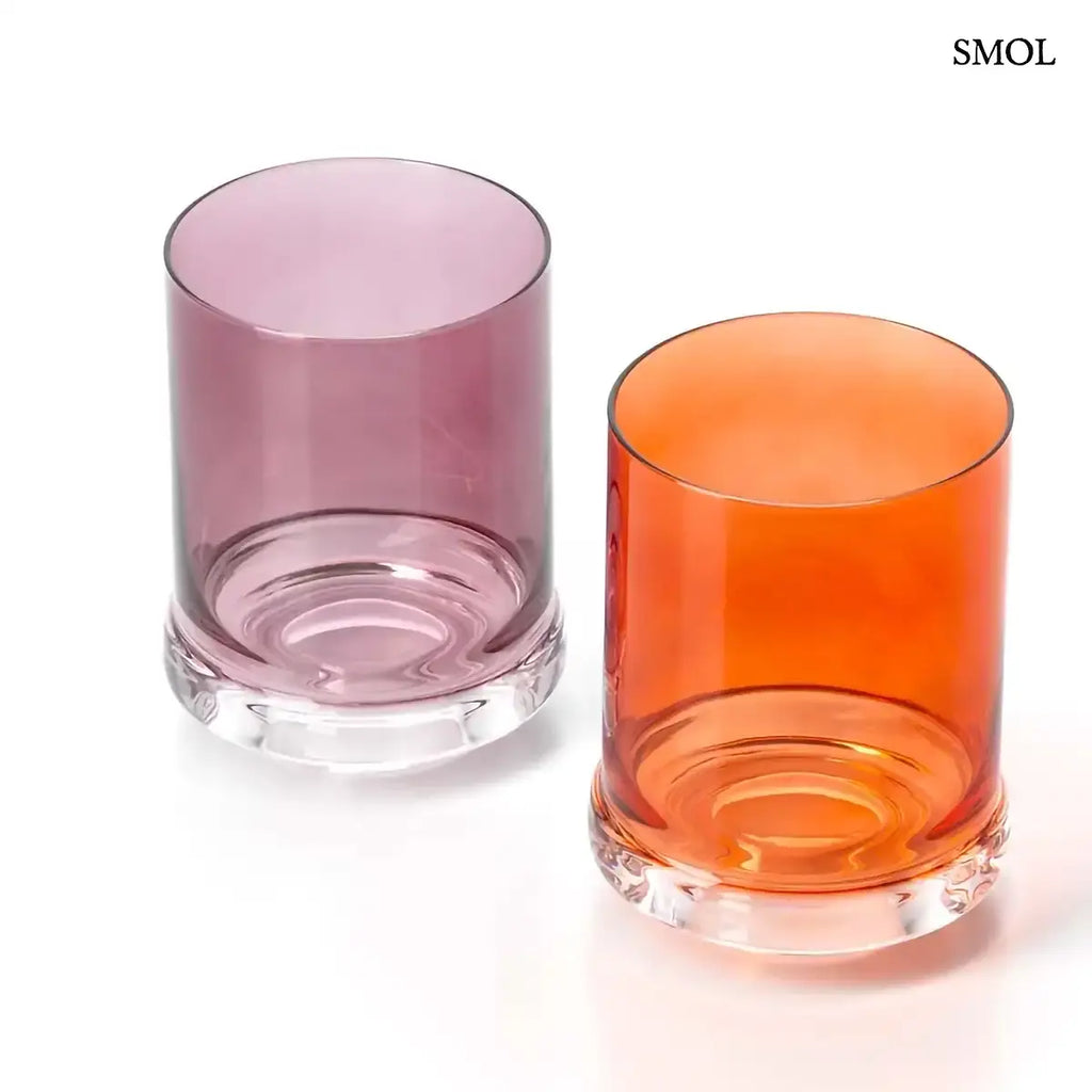 DOF lila vastag talpú whiskys pohár szett 6 db, felülről