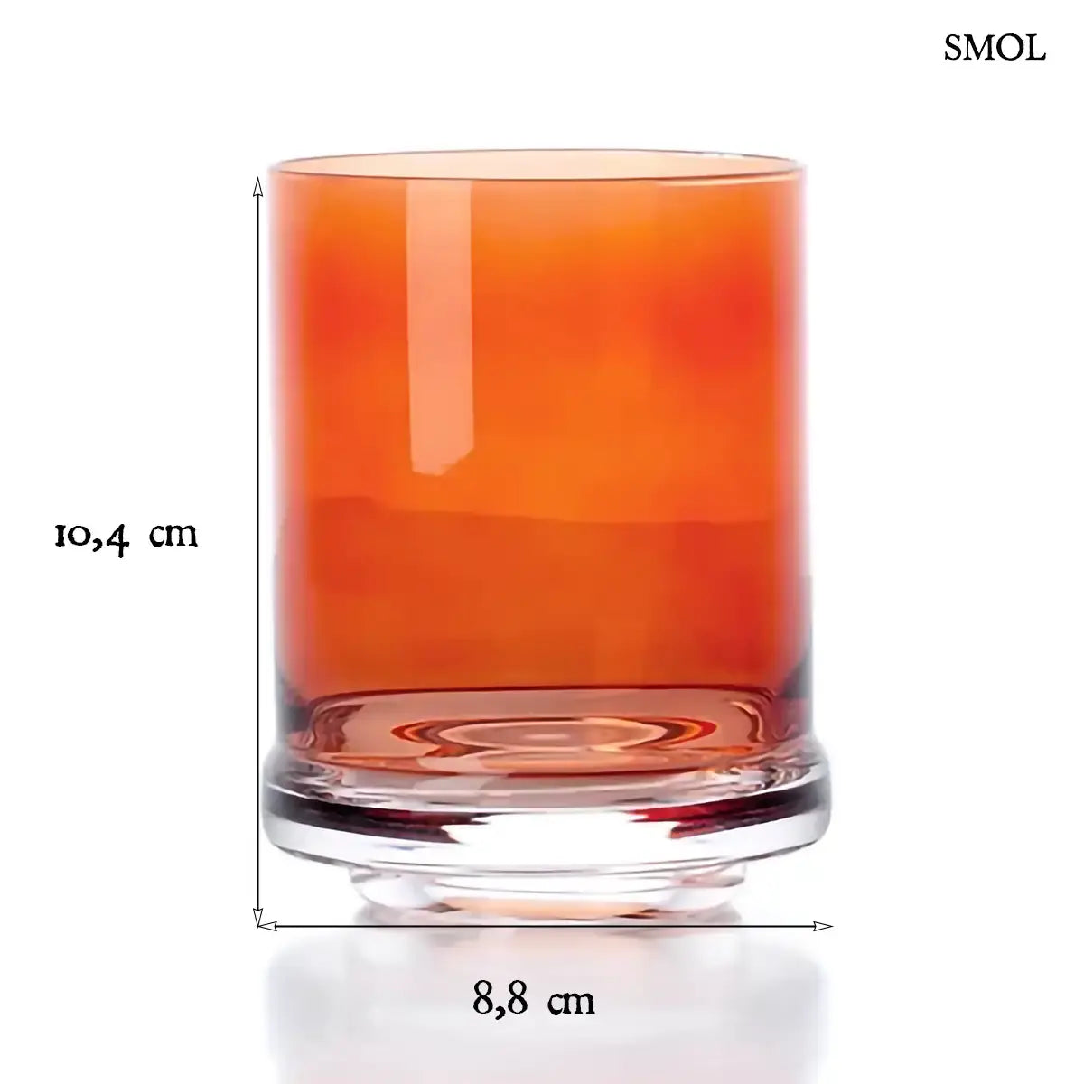 DOF narancssárga vastag talpú whiskys pohár szett 6 db, méretekkel