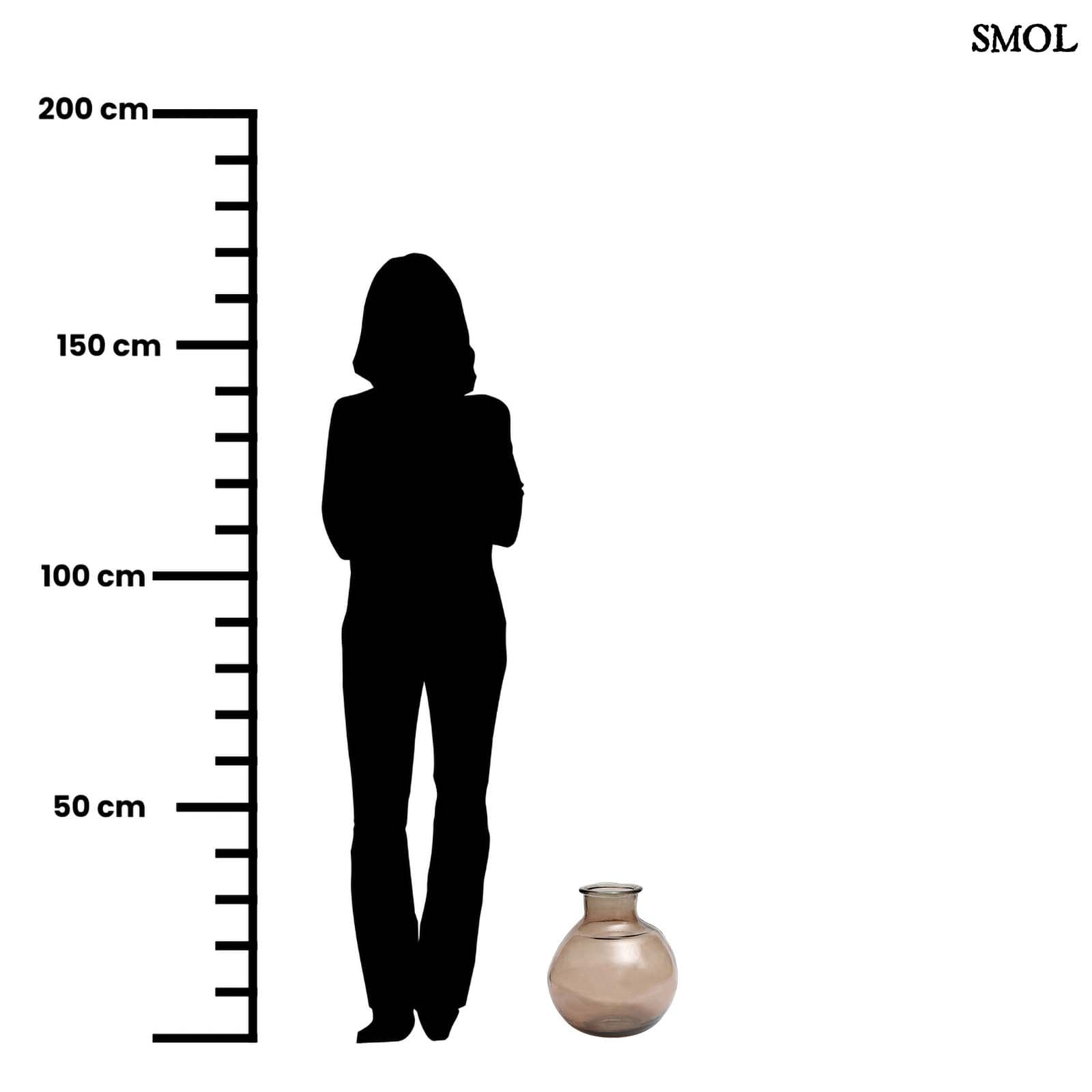 YUGANG, bézs üvegváza, 31 cm - újrahasznosított üvegből - smol.hu - méretarányosan