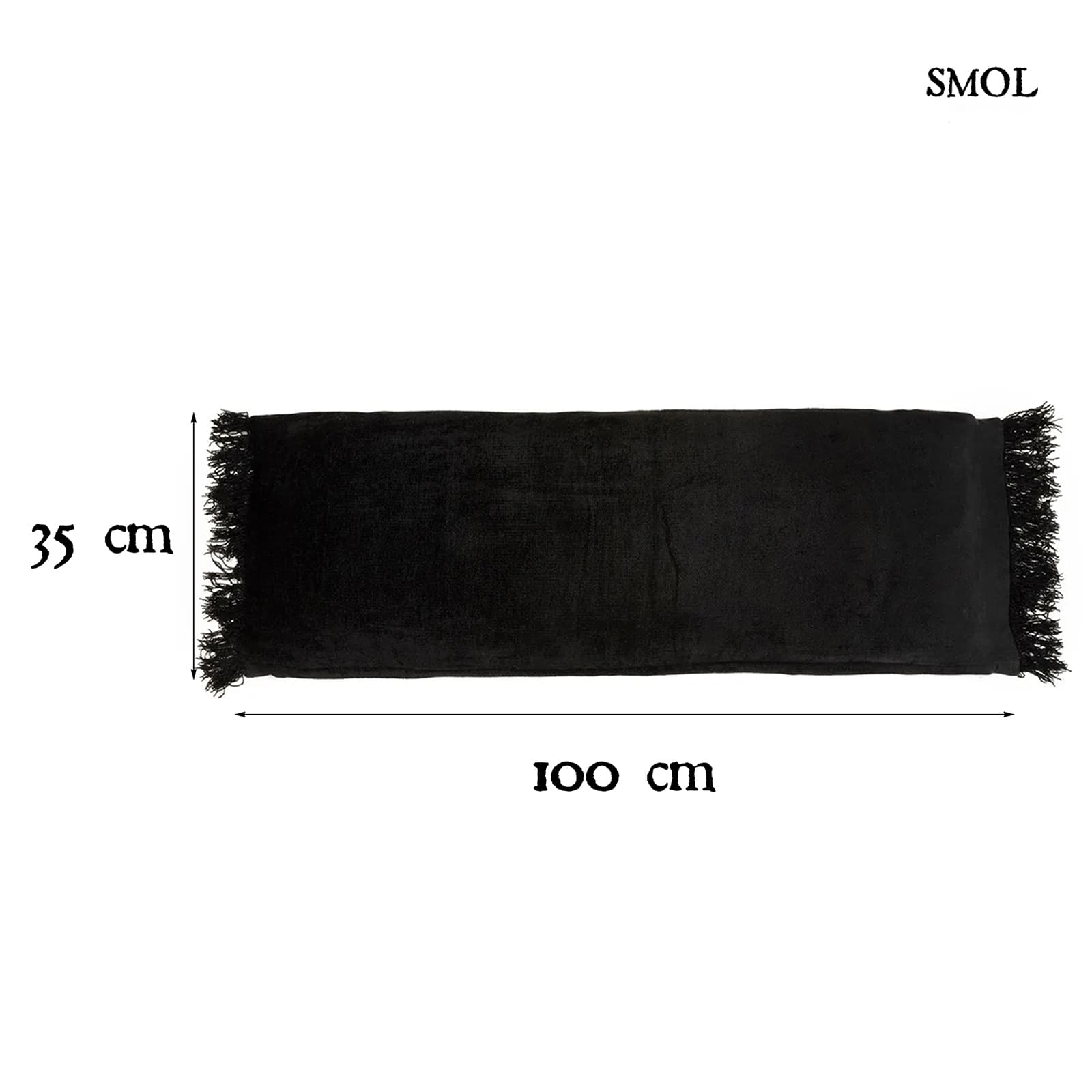 GEE BLACK, bársony díszpárnahuzat, 35x100 - smol.hu