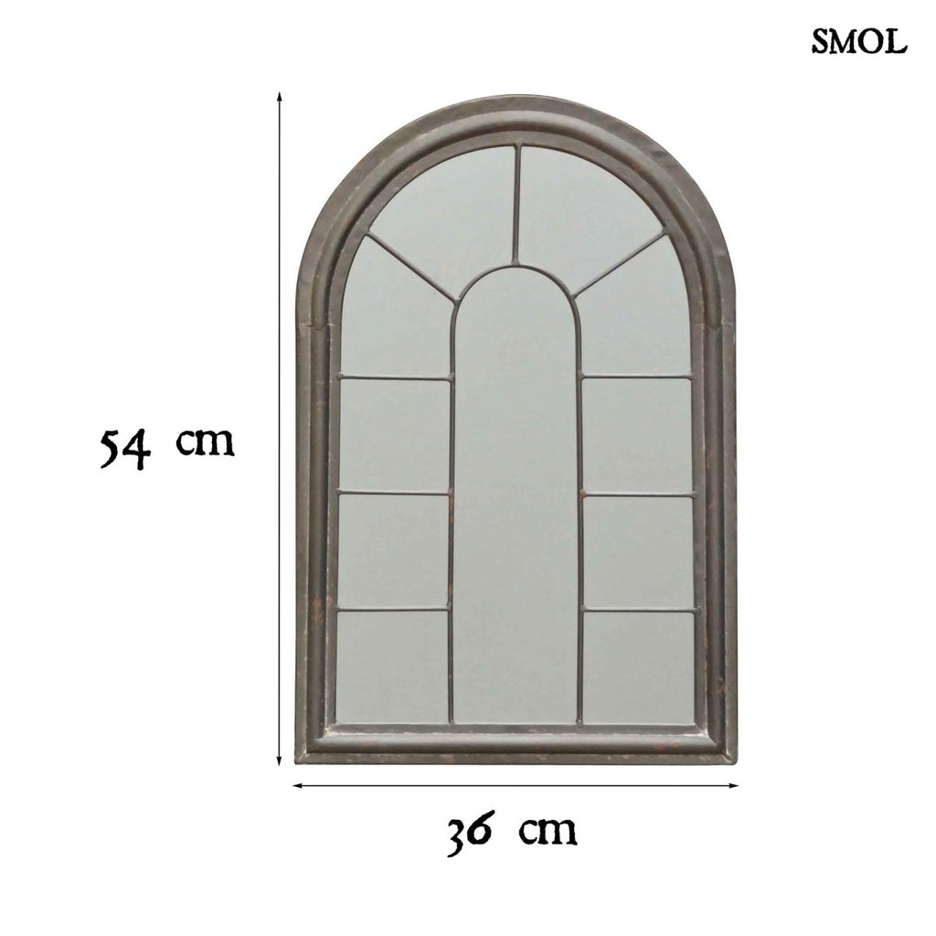 ARRI- vintage falitükör – íves ablak forma, 54 cm - smol.hu - méretekkel