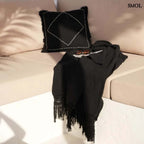 Ágytakaró - fekete, pamut, 260x122 cm | GYPSYB - SMOL