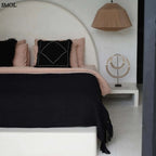 Ágytakaró - fekete, pamut, 260x122 cm | GYPSYB - SMOL