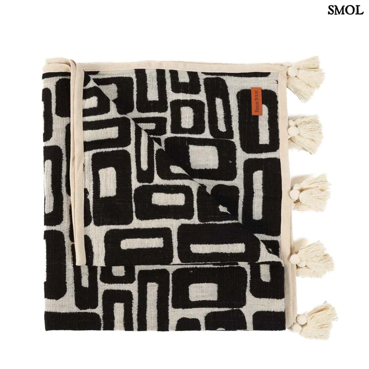 Ágytakaró - modern, pamut, fekete - fehér, 128x240 | AZTEC - SMOL