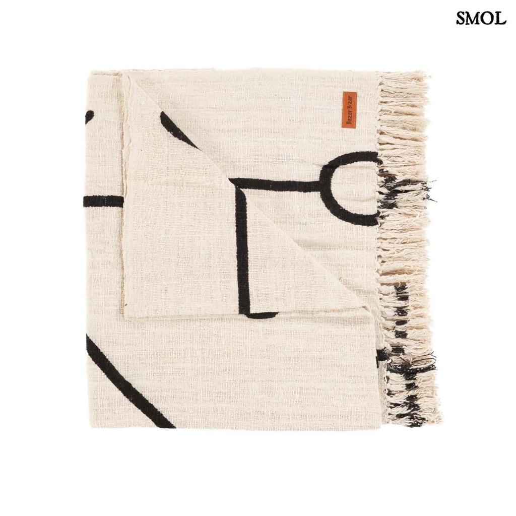 Ágytakaró - natúr - fekete, 240x128 cm | EVIL EYE - SMOL