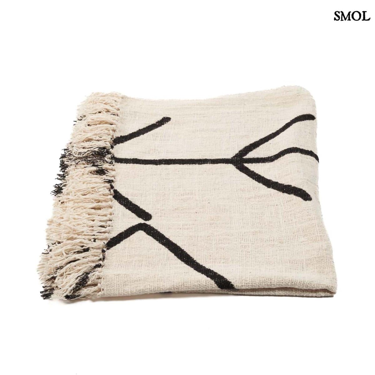 Ágytakaró - natúr - fekete, 240x128 cm | EVIL EYE - SMOL