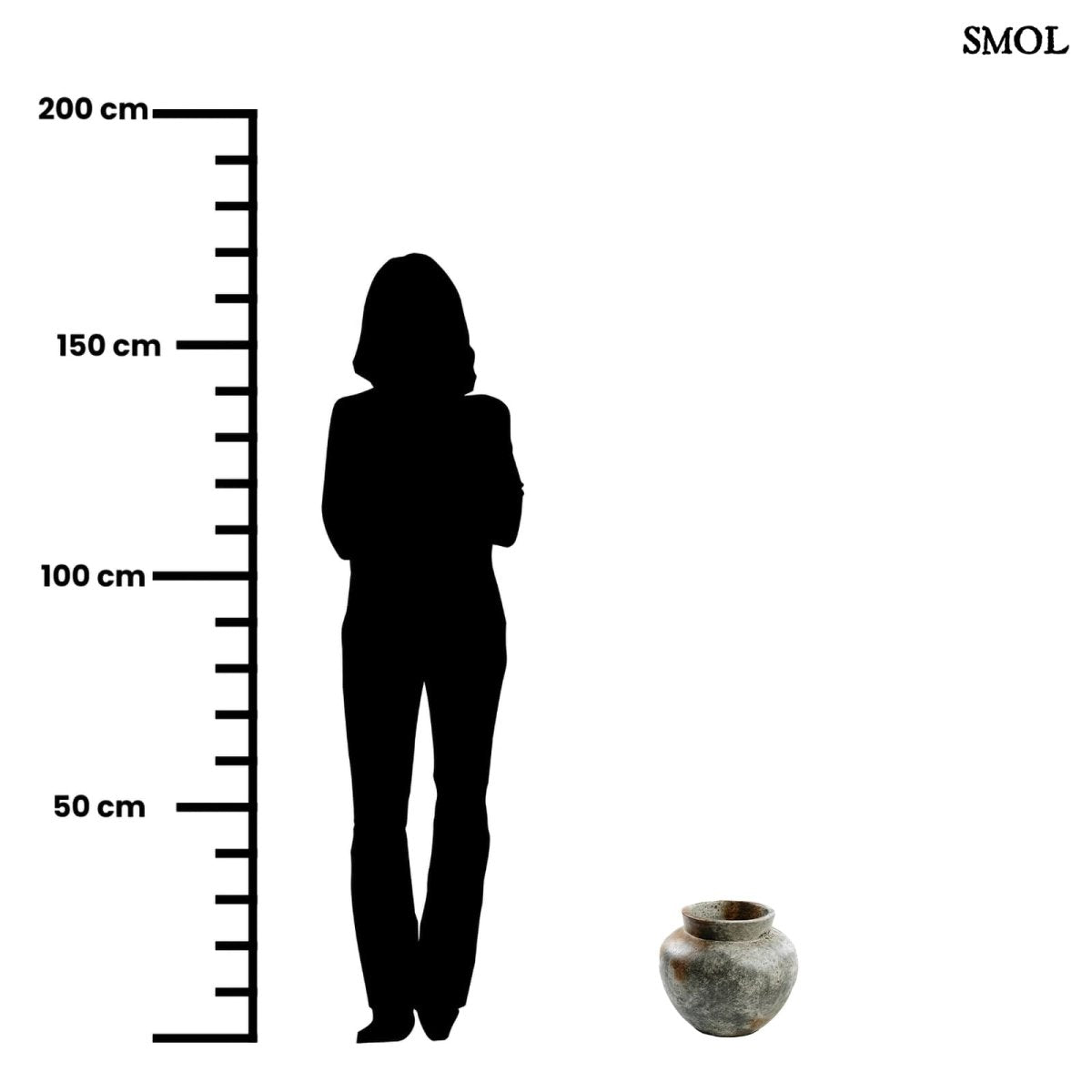 Antik hatású kerámia váza – szürke, M | FUNKY - SMOL