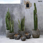 Antik hatású kerámia váza – szürke, M | FUNKY - SMOL