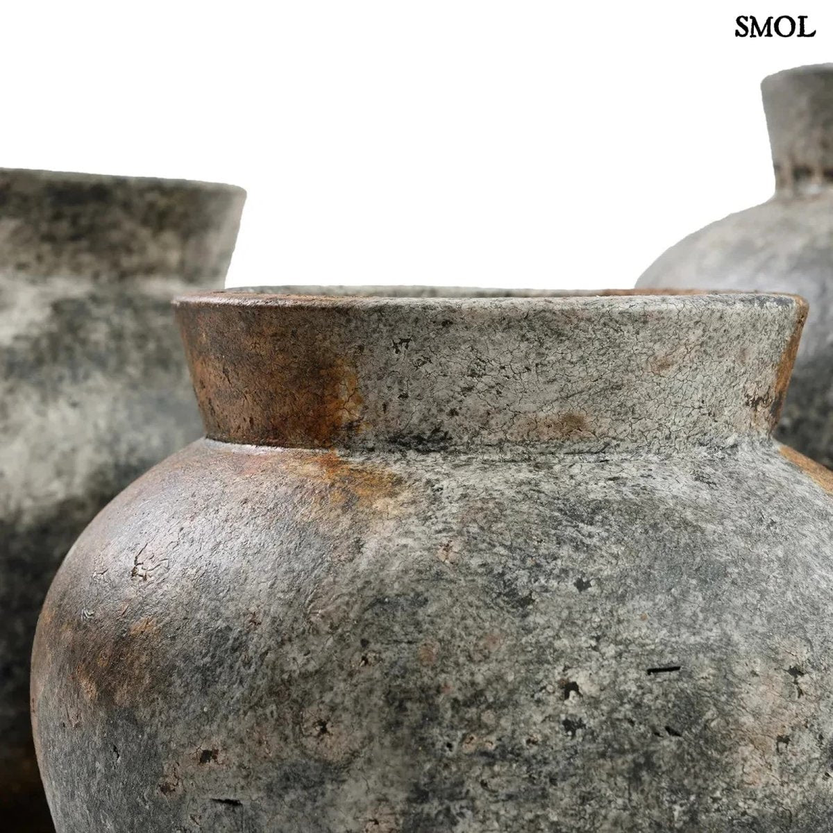 Antik hatású kerámia váza – szürke, M | FUNKY - SMOL